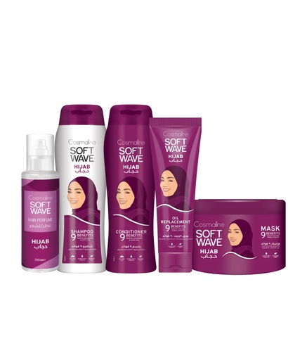 [set294e] Soft Wave Hijab Full Set (Shampoo 400ml, Conditioner 400ml, Oil Replacement, Mask, Perfume)