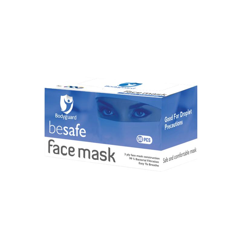 Bodyguard Blue Face Mask Box 50 Pcs