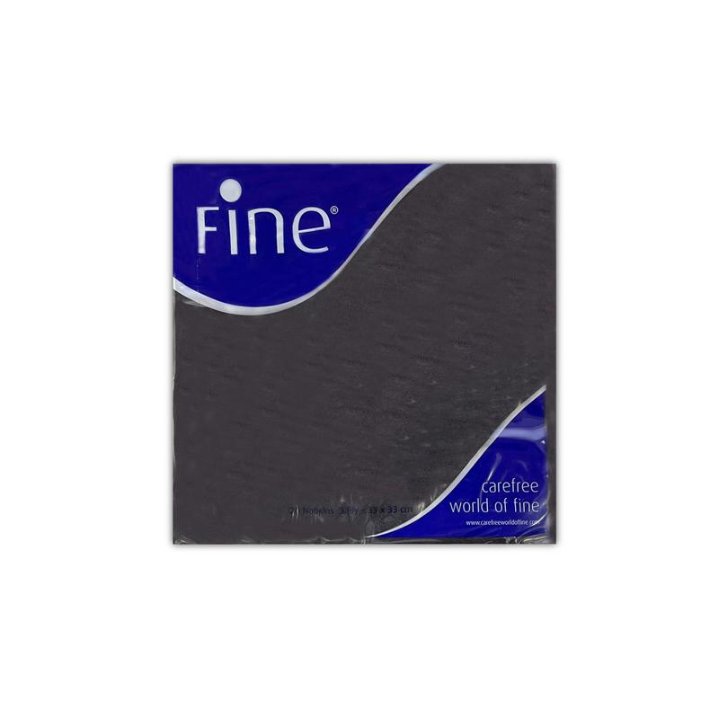 Fine Napkin 33-3Ply Black *20