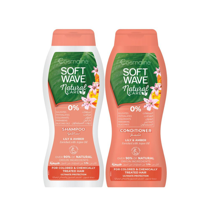 Soft Wave Natural Care Set (Shampoo & Conditioner) for Colored & Treated Hair