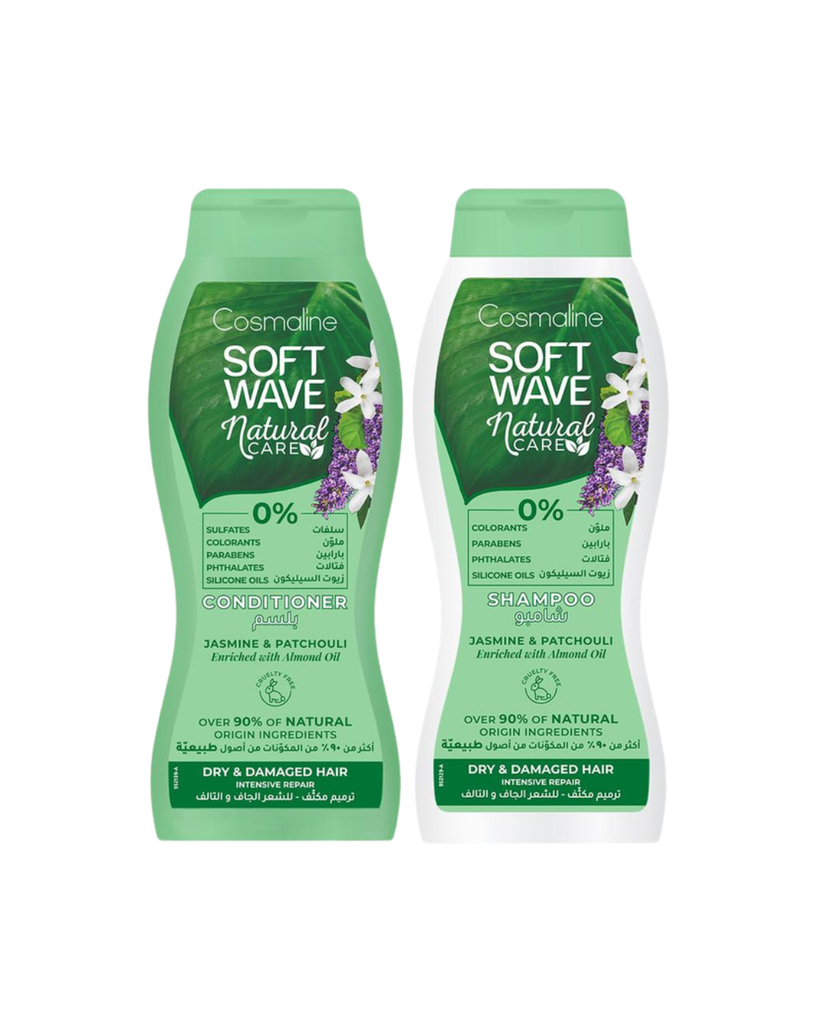  Soft Wave Natural Care Set (Shampoo & Conditioner) for Dry & Damaged Hair