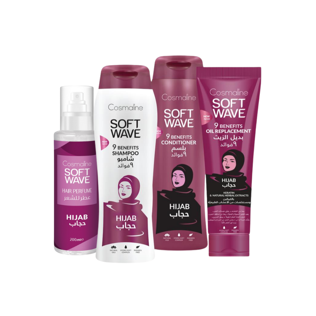 Soft Wave Hijab Set (Shampoo, Conditioner, Oil Replacement, Perfume) 