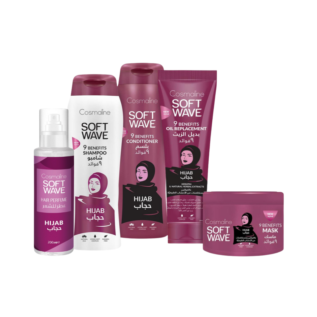 Soft Wave Hijab Full Set (Shampoo, Conditioner, Oil Replacement, Mask, Perfume)