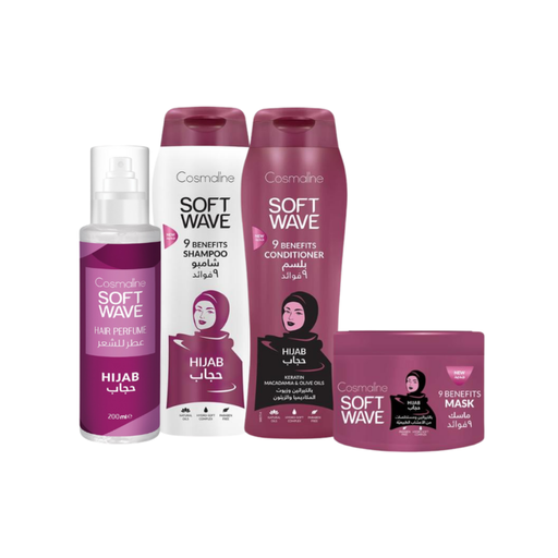 [set293a] Soft Wave Hijab Set (Shampoo, Conditioner, Mask, Perfume)