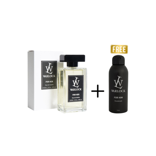 [set600] Warlock For Her EDT 100ml + Free Warlock Deodorant For Men 150Ml