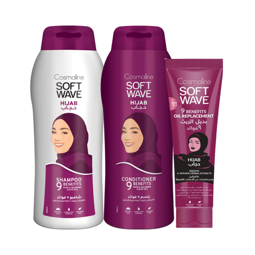 [set500a] Soft Wave Hijab Set (Shampoo 600ml, Conditioner 600ml, Oil Replacement)