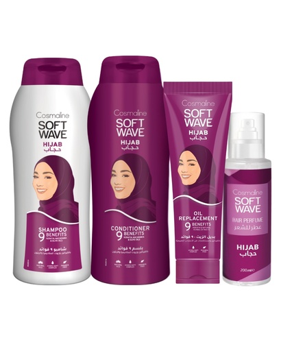 [set502b] Soft Wave Hijab Set (Shampoo 600ml, Conditioner 600ml, Oil Replacement, Perfume)