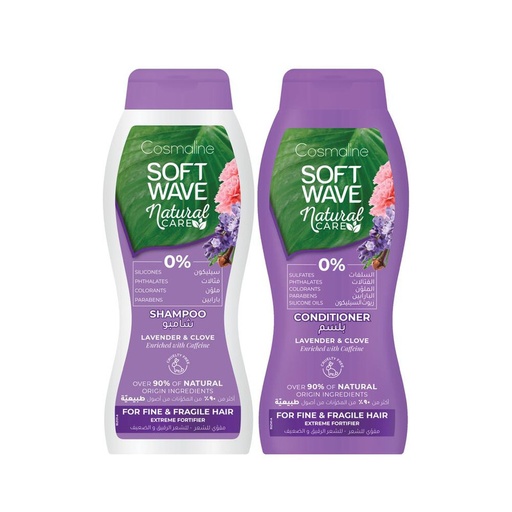 [Set51C] Soft Wave Natural Care Set (Shampoo & Conditioner) for Fine & Fragile Hair