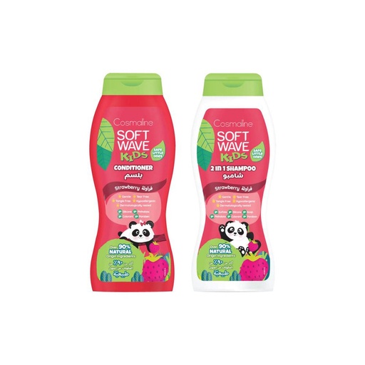 [Set37C] Soft Wave Kids Natural Set Strawberry (Shampoo & Conditioner)