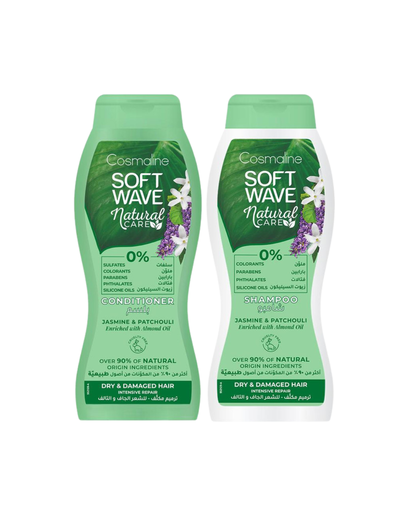 [Set290b]  Soft Wave Natural Care Set (Shampoo & Conditioner) for Dry & Damaged Hair