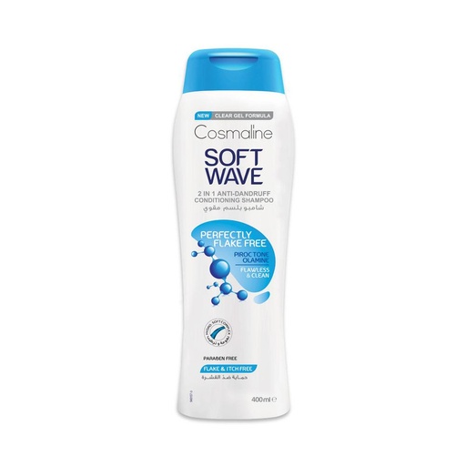 [174924] Soft Wave 2 In 1 Perfectly Flake Free Anti Dandruff Shampoo and Conditioner 400Ml